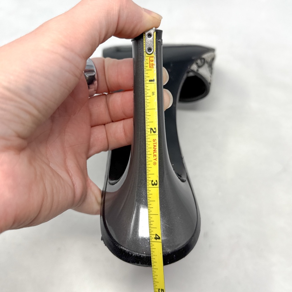 GUCCI Vintage 90s Y2K Monogram GG Leather Minimalist Slide Mule Sandal Heels 9.5 - Picture 14 of 16